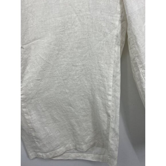 Flax Bold Daylily Pant Large L White Linen Elastic Waist Lightweight Comfort New - Picture 6 of 11